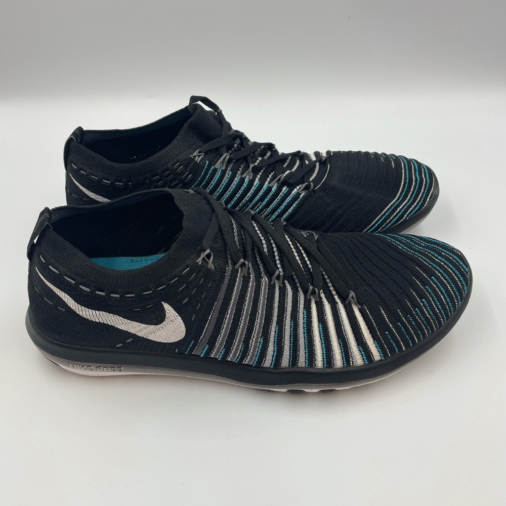Nike Free TR Flyknit Black Grey‎ Blue Running Shoes 833410-001 Women's Sz 8.5